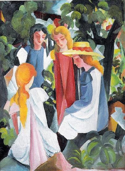 August Macke Vier Madchen oil painting image